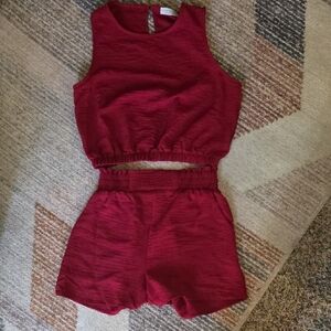 Paper Crane Red Two-Piece Set